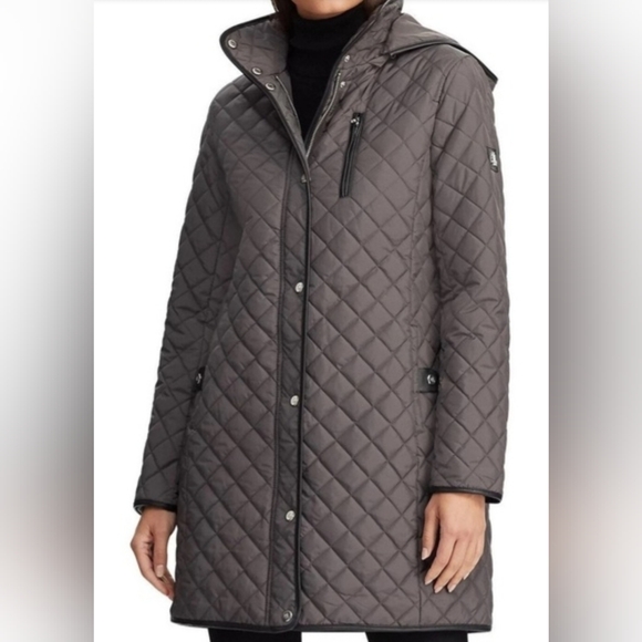 Ralph Lauren Jackets & Blazers - Ralph Lauren Quilted Hooded Puffer Coat in Charcoal M